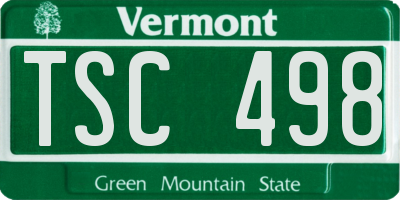 VT license plate TSC498