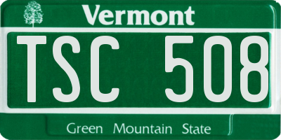 VT license plate TSC508