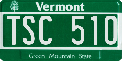 VT license plate TSC510