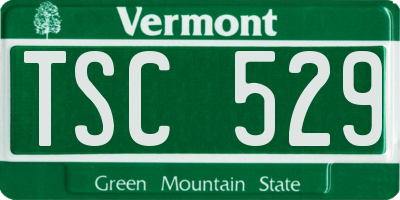 VT license plate TSC529