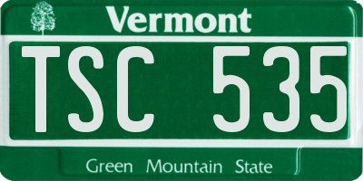 VT license plate TSC535