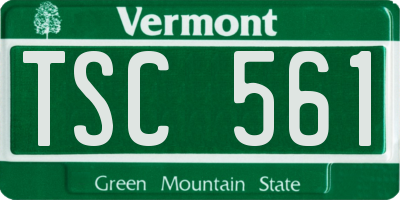 VT license plate TSC561