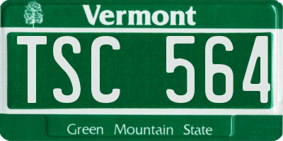 VT license plate TSC564