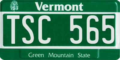 VT license plate TSC565