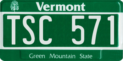 VT license plate TSC571