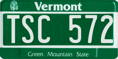 VT license plate TSC572
