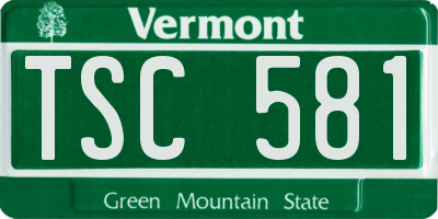VT license plate TSC581