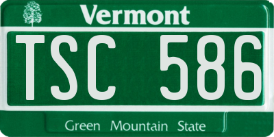 VT license plate TSC586