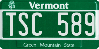 VT license plate TSC589