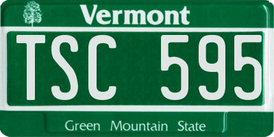 VT license plate TSC595