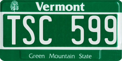 VT license plate TSC599