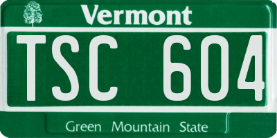 VT license plate TSC604