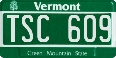 VT license plate TSC609