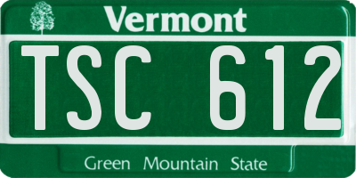 VT license plate TSC612