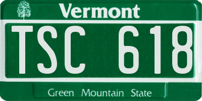 VT license plate TSC618