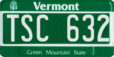 VT license plate TSC632
