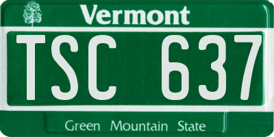 VT license plate TSC637