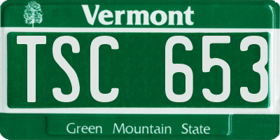 VT license plate TSC653