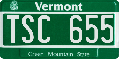 VT license plate TSC655