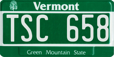 VT license plate TSC658