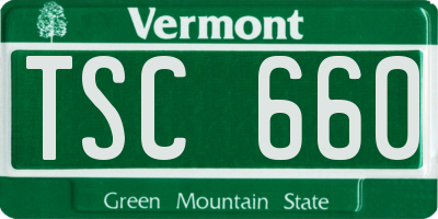 VT license plate TSC660