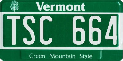 VT license plate TSC664