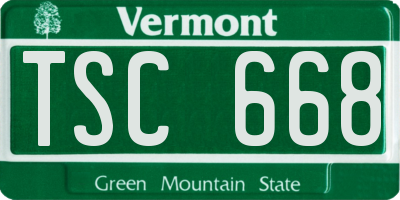 VT license plate TSC668