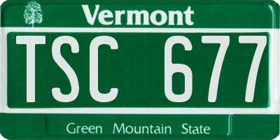 VT license plate TSC677