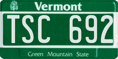 VT license plate TSC692