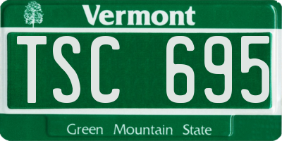 VT license plate TSC695
