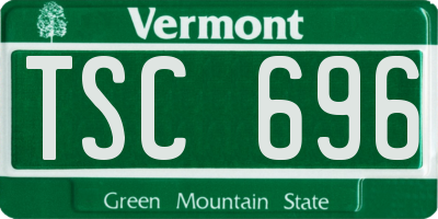 VT license plate TSC696