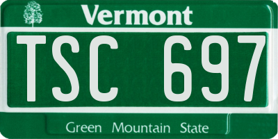 VT license plate TSC697