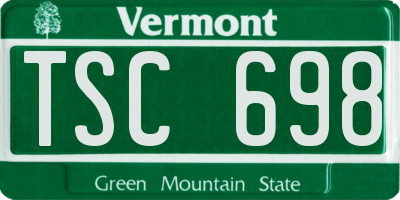 VT license plate TSC698