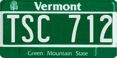 VT license plate TSC712