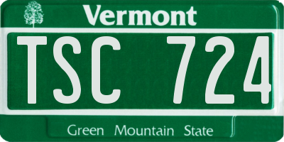 VT license plate TSC724