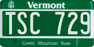 VT license plate TSC729