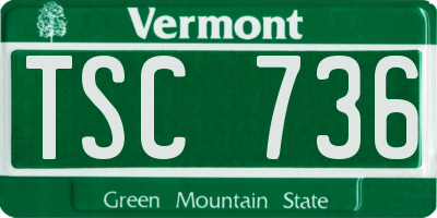 VT license plate TSC736