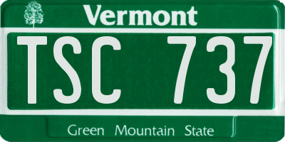 VT license plate TSC737