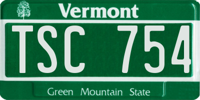 VT license plate TSC754