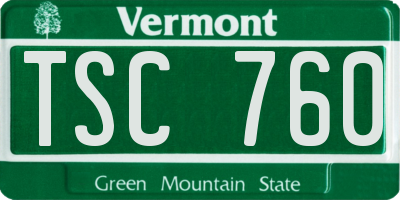 VT license plate TSC760