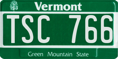 VT license plate TSC766