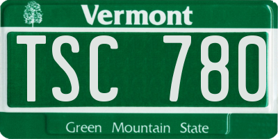 VT license plate TSC780