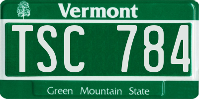 VT license plate TSC784