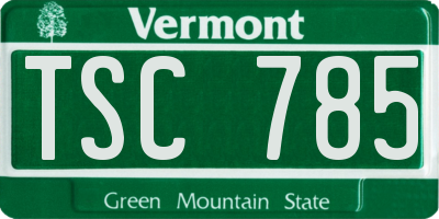 VT license plate TSC785