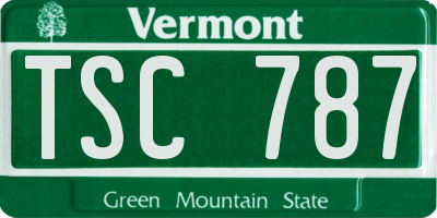 VT license plate TSC787