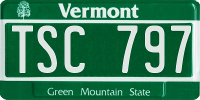 VT license plate TSC797