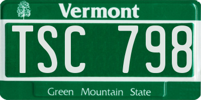 VT license plate TSC798