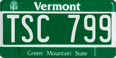 VT license plate TSC799