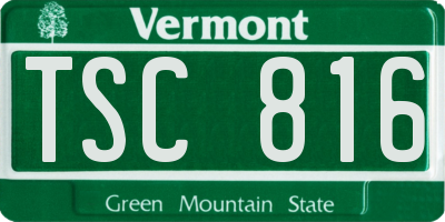 VT license plate TSC816