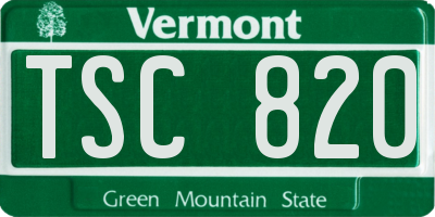 VT license plate TSC820